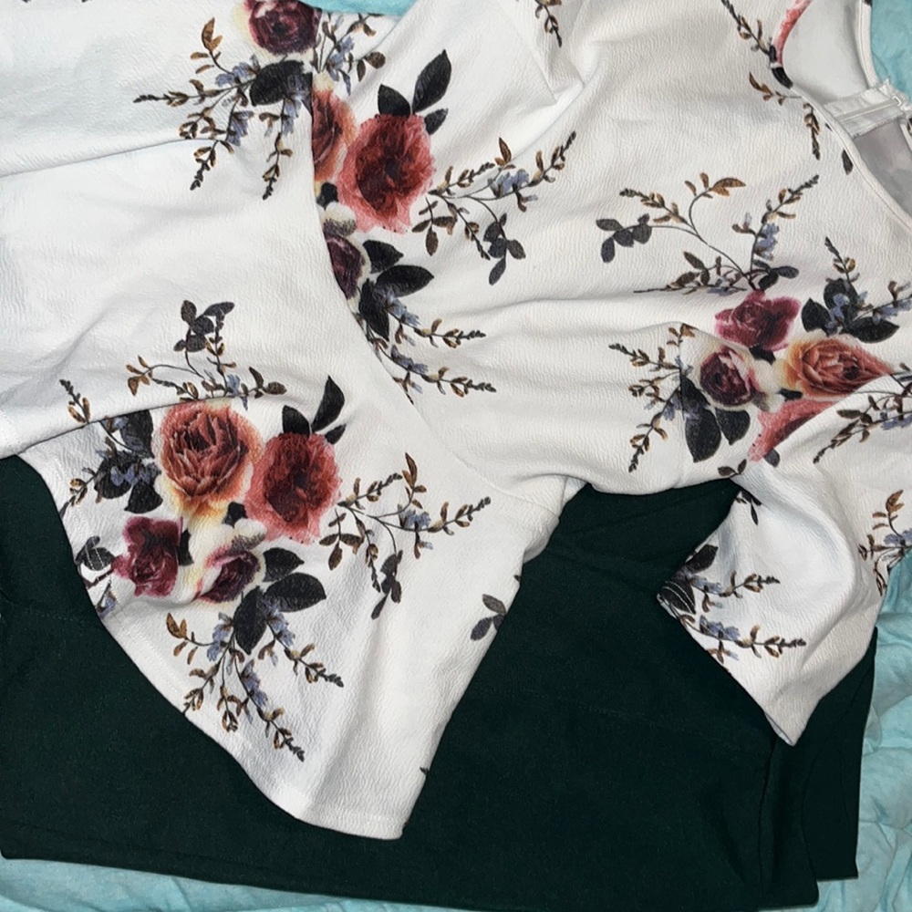 Matching dress pants and shirt. The pants are a beautiful green. Worn once